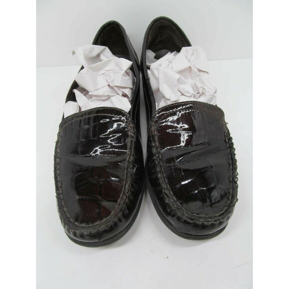 Clarks Bendables  Brown Patent Moc Toe Croc Print Loafers Size US 8.5 M - Picture 7 of 12
